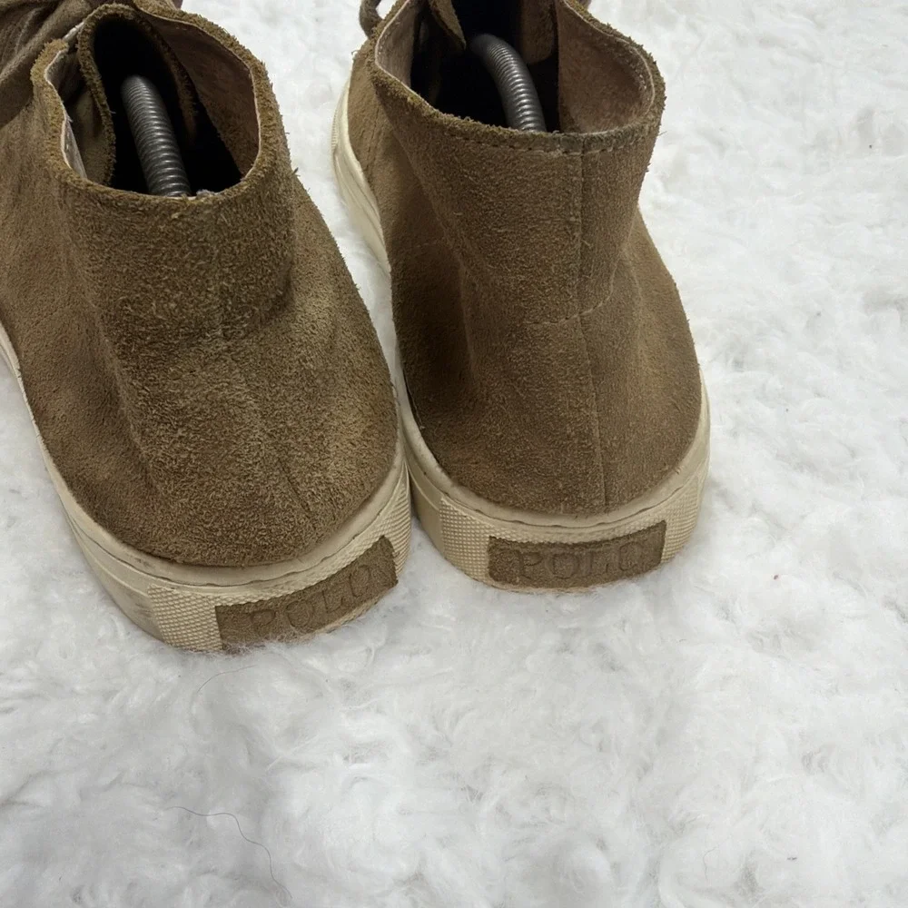 POLO RALPH LAUREN Suede Chukka Sneaker Boots Mens 12D Tan Khaki Beige Leather PR